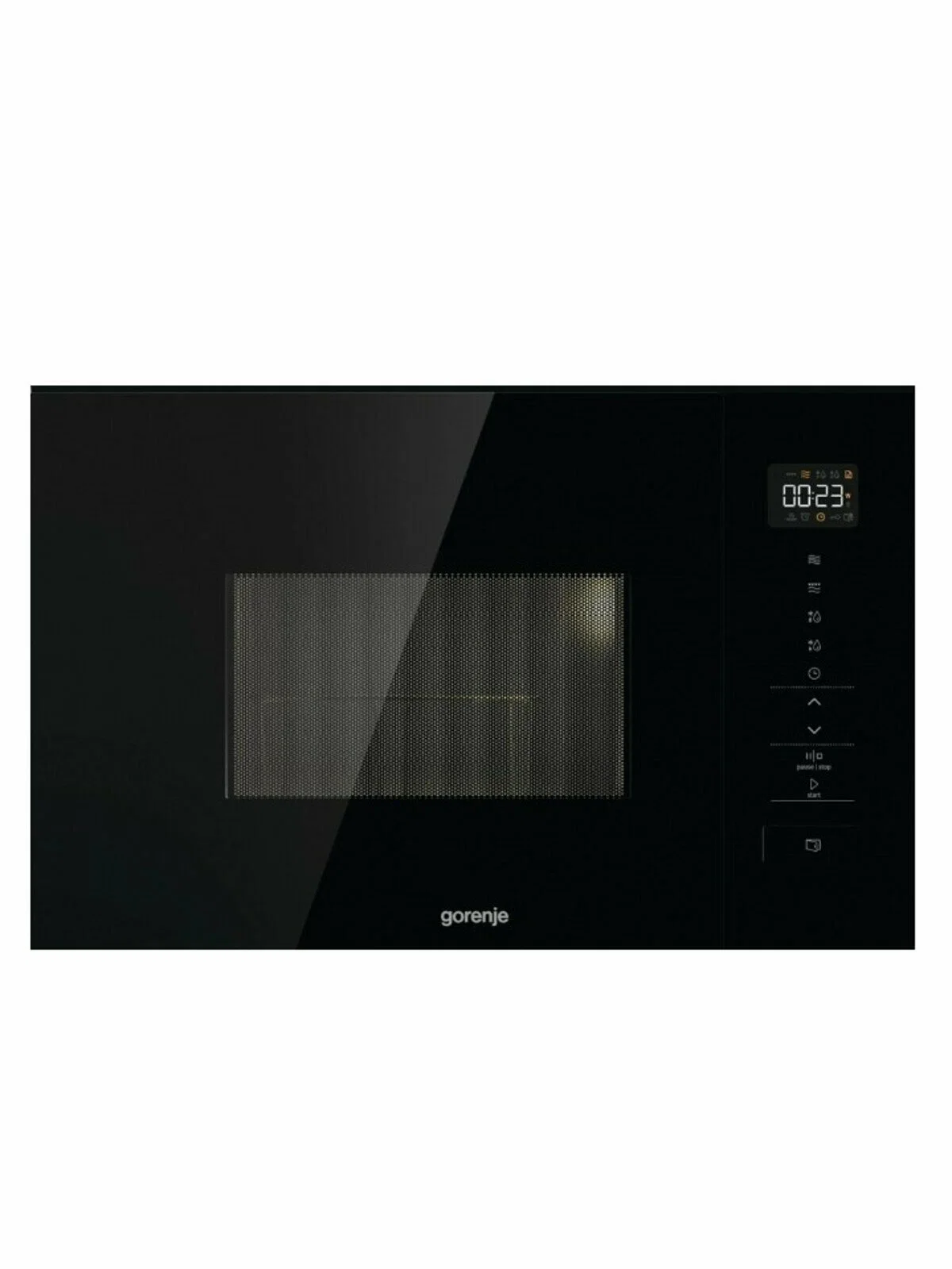 Встраиваемая микроволновая печь Gorenje BM201SG3BG, 20 л, 5 уровней мощности, 8 автопрограмм, сенсорное управление, дисплей, гриль, поворотный стол, A