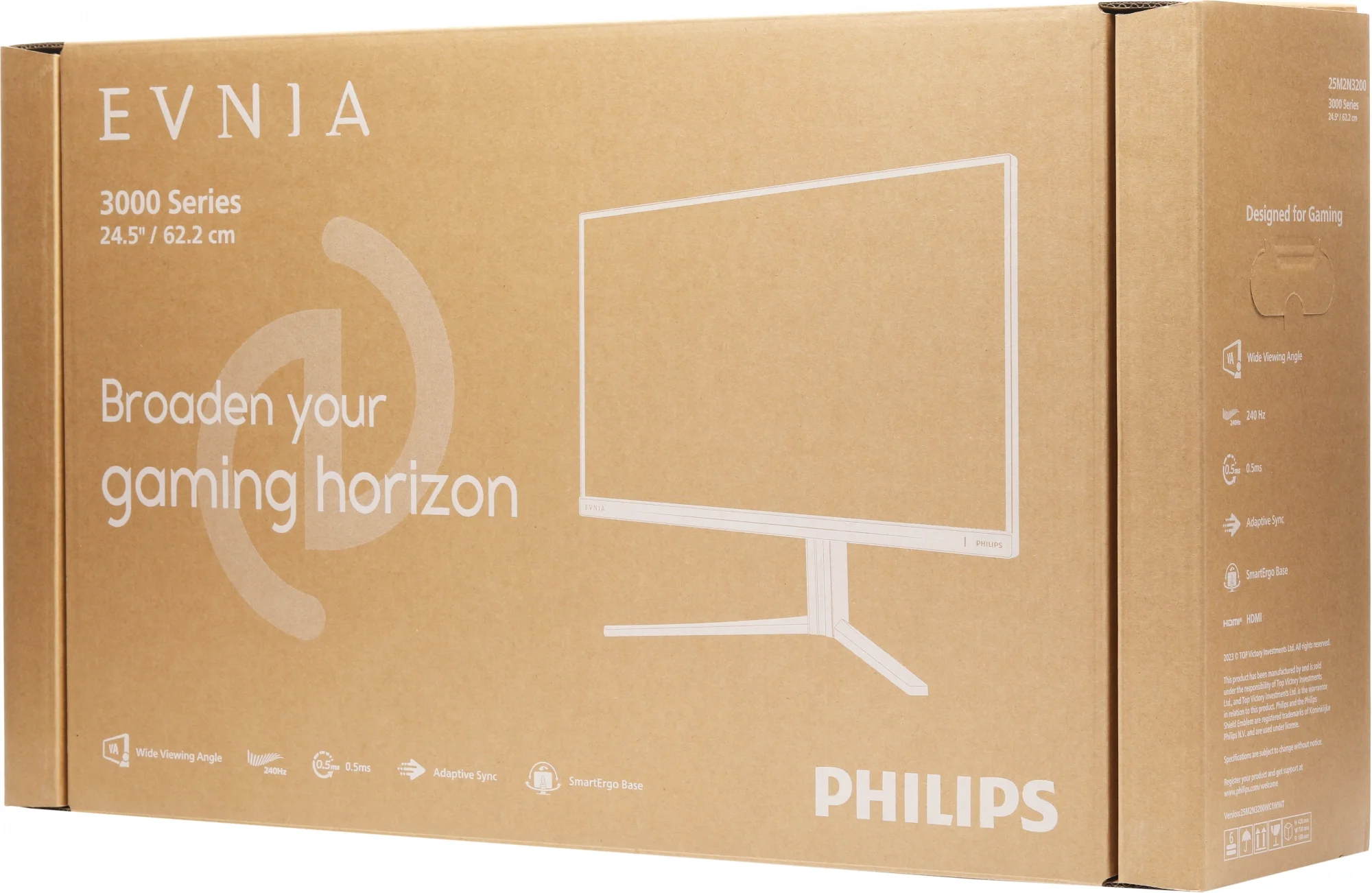 Монитор 24.5" Philips 25M2N3200W EVNIA 3000 VA 1920x1080, 240 Гц, 0.5 мс, 16:9, 300 кд/м2, 2xHDMI, 1хDP, 1x3.5 мм, серый