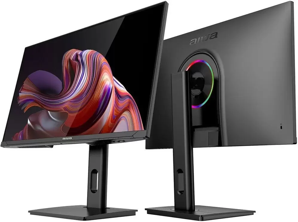Монитор 27" Aiwa MD2714 IPS 2560x1440, 180 Гц, 1 мс, 16:9, 350 кд/м², HDMI 2.0, DP 1.4, USB-C (65 Вт), 3.5 Jack, USB Hub (2x USB), динамики (2x3 Вт),