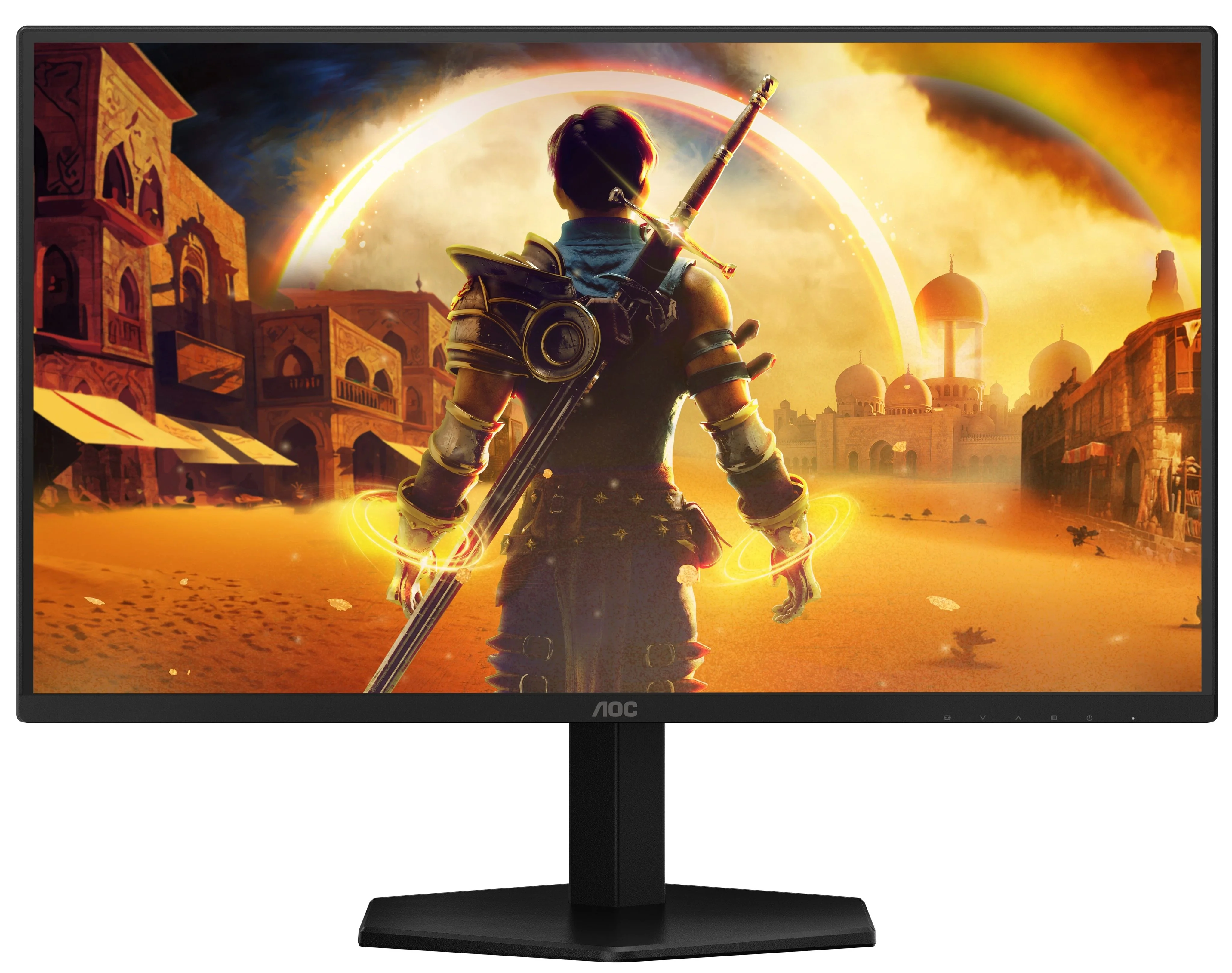 Монитор 27" AOC Q27G42HE IPS 2560x1440, 180 Гц, 0.5 мс, 16:9, 350 кд/м², HDMI 2.0, DP 1.4, 3.5 Jack, HDR10, G-Sync, Adaptive-Sync, черный/красный