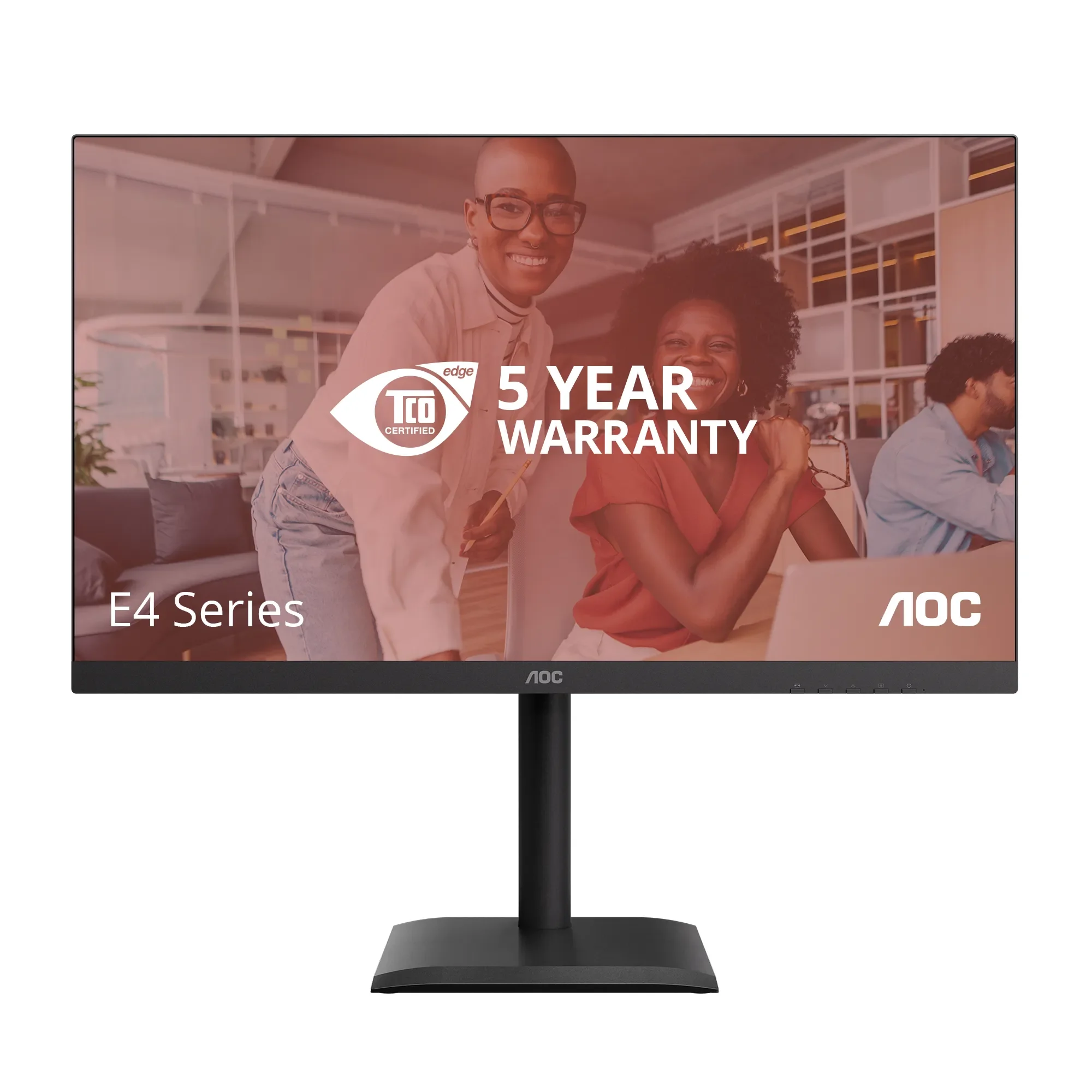 Монитор 27" AOC U27E4CV IPS 3840x2160, 60 Гц, 4 мс, 16:9, 400 кд/м², 2xHDMI 2.0, DP 1.4, DP Out, USB-C (90 Вт), USB Hub (4x USB 3.2), RJ45, 3.5 Jack,