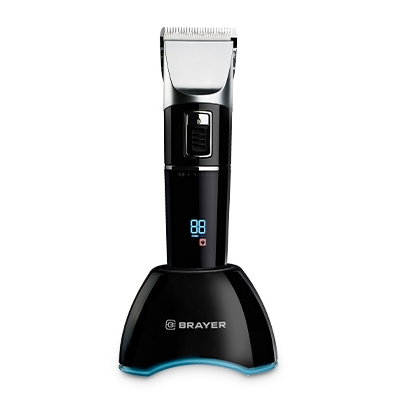 Машинка для стрижки BRAYER BR3402 (LED-дисплей, 4 насад, турбо, титан. покр, регу. высоты лезвий)
