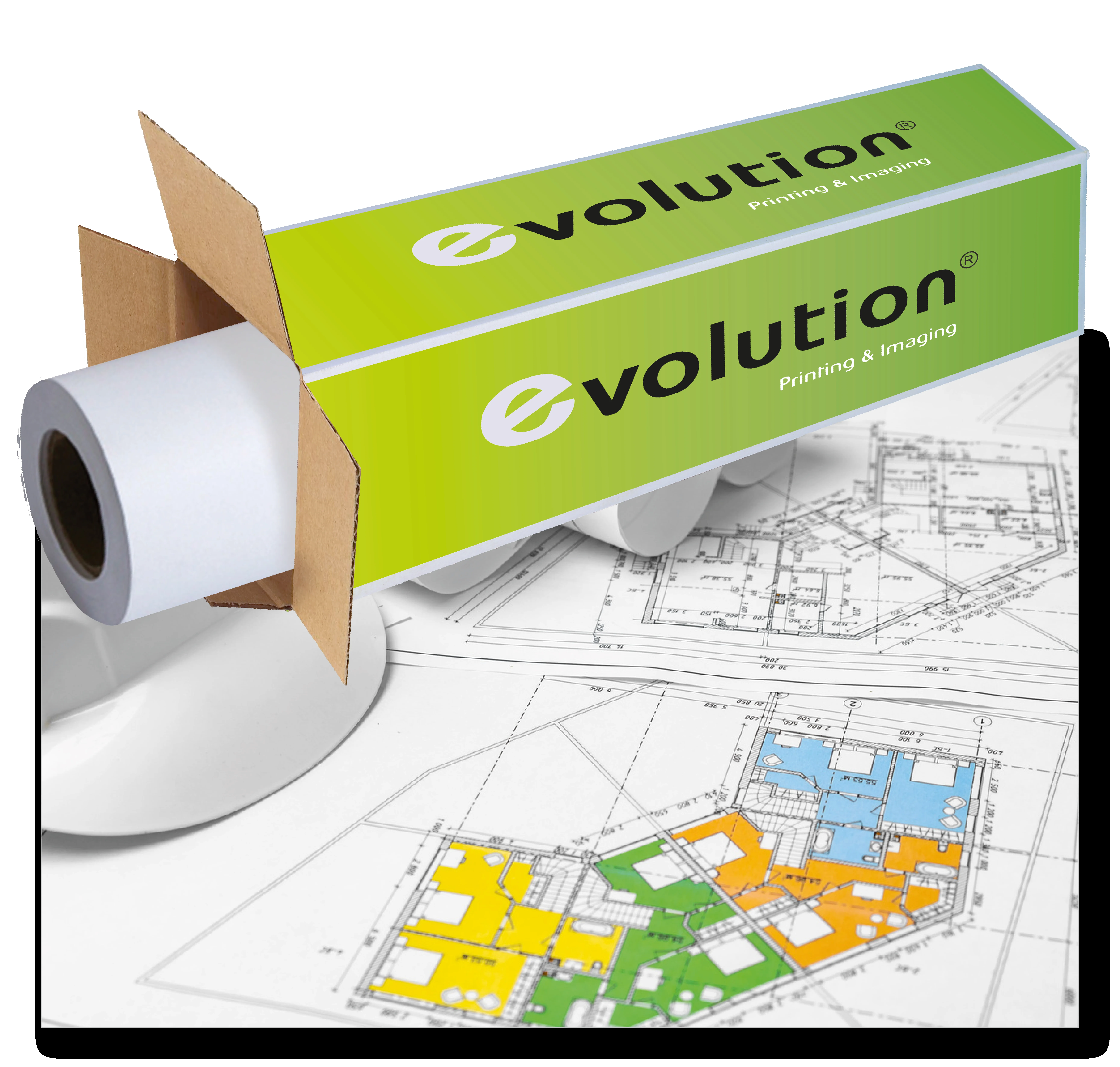 Бумага EVOLUTION  XES Premium EXTRA Paper 80gr 0.841x175 м  втулка 3" / 76мм  (ex.003R93240) кратн. 2