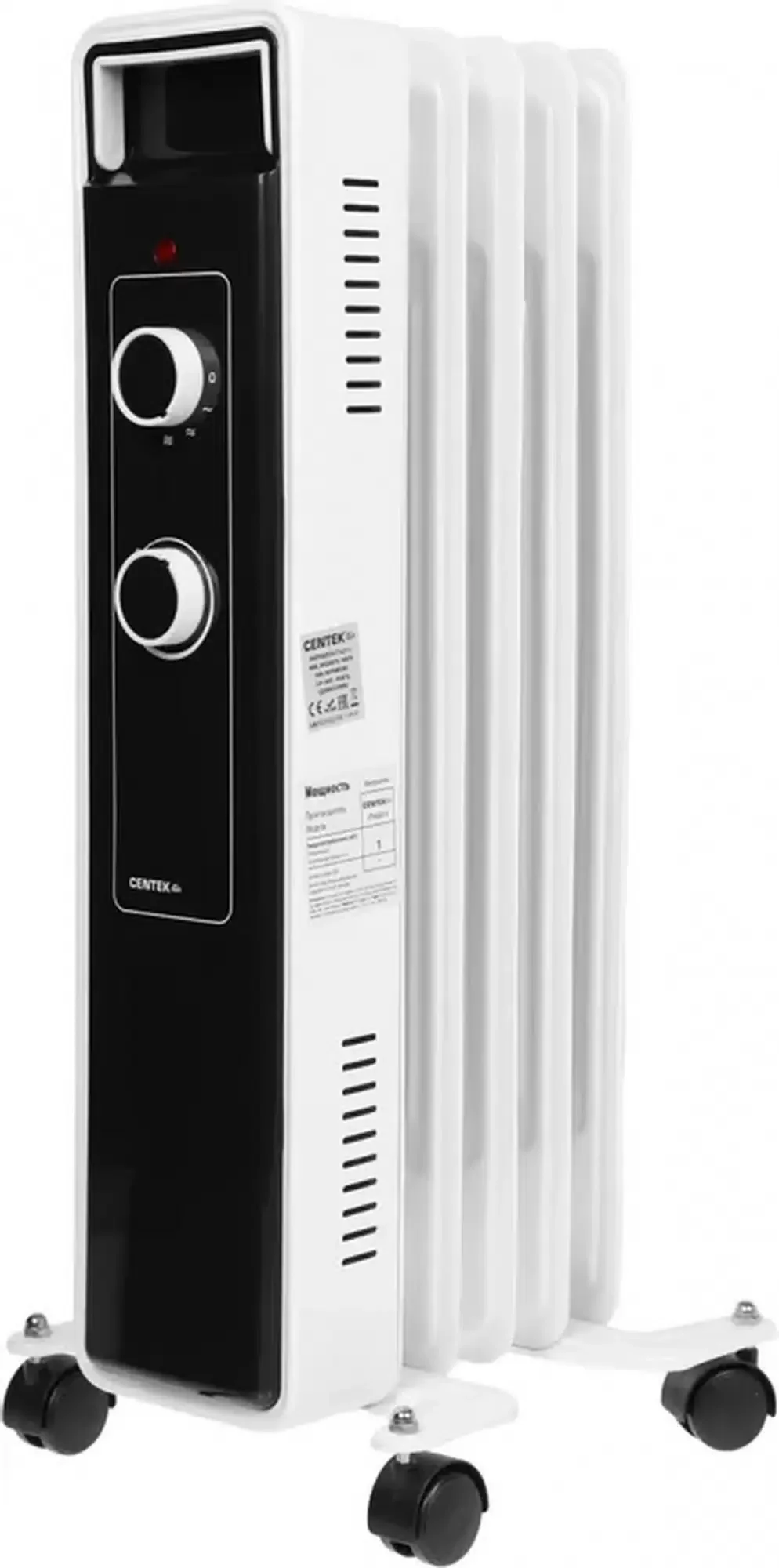 Масляный обогреватель Centek CT-6221-5, белый, 5 секций (12.5 м)
