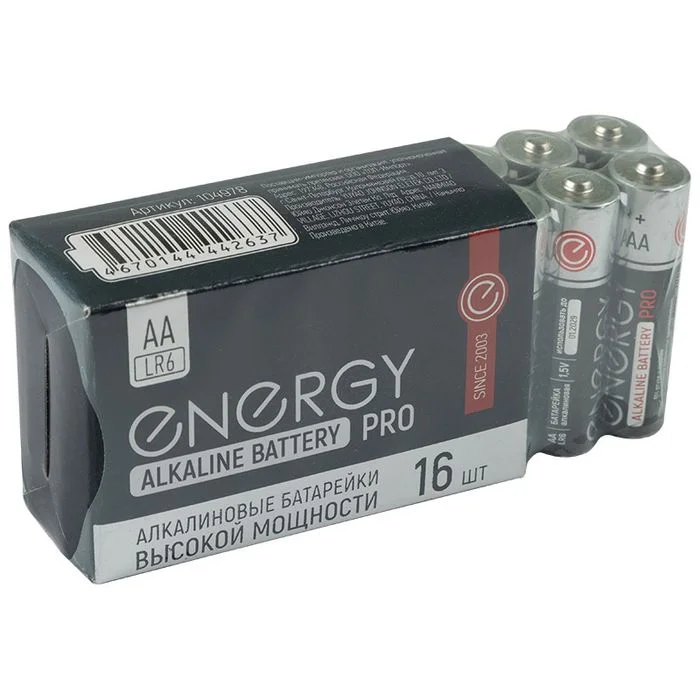 Батарейка, аккумулятор и зарядное устройство для него Energy Pro LR6/16S (АА), 16 шт.