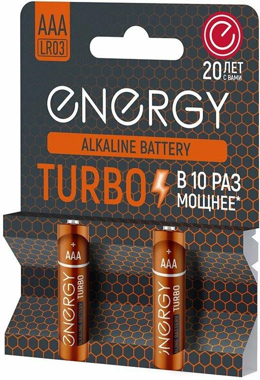Батарейка, аккумулятор и зарядное устройство для него Energy Turbo LR03/2B (АAА) 107048