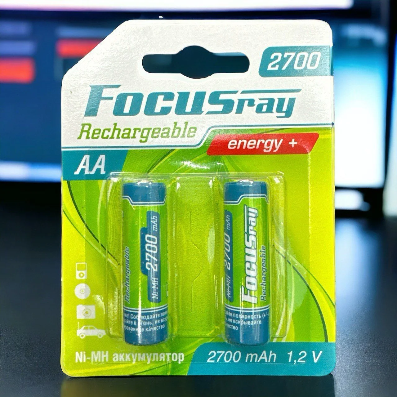 Батарейка, аккумулятор и зарядное устройство для него FOCUSray 2700 mAH AA 2/24/288