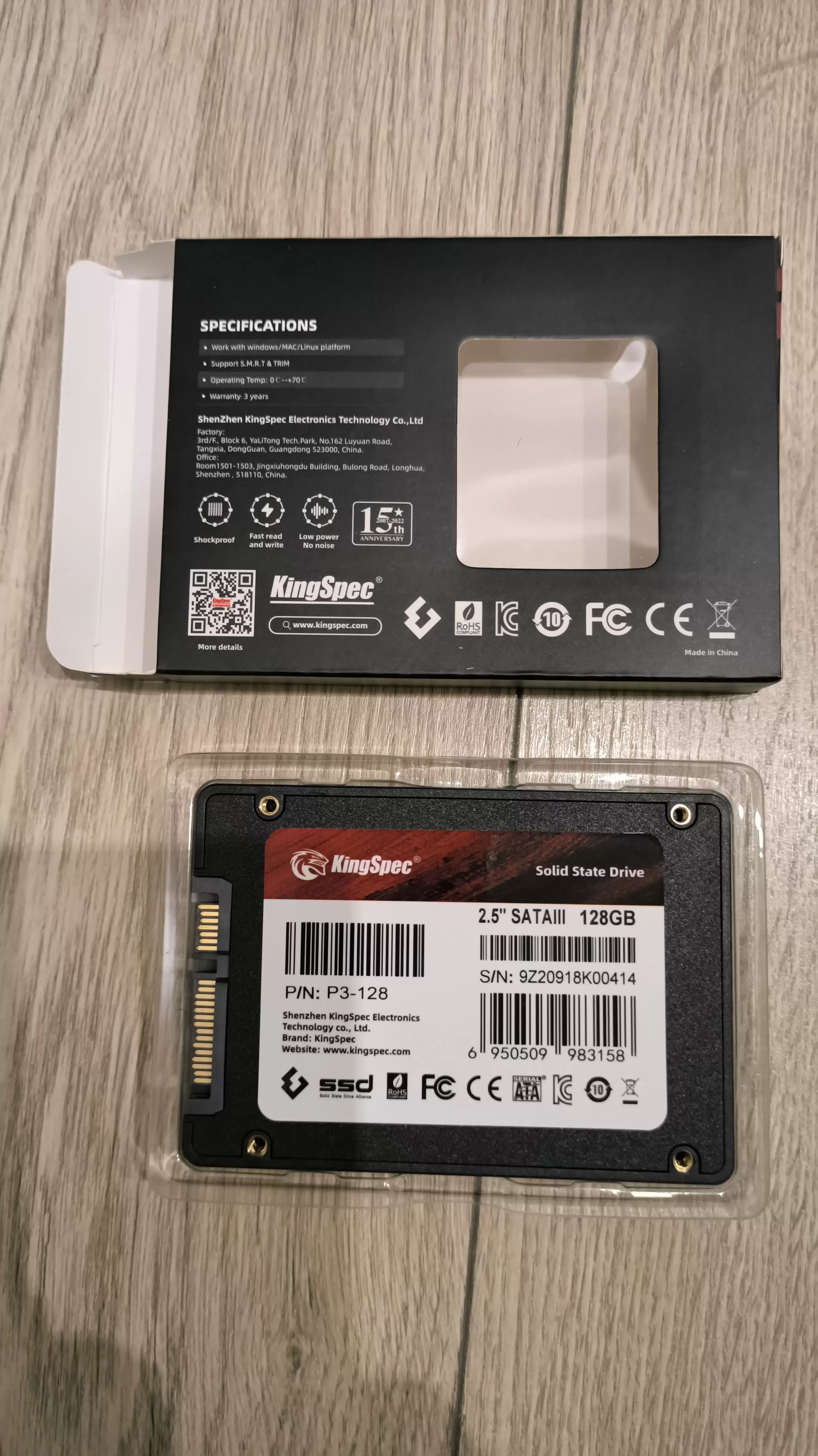SSD накопитель Kingspec 2.5 128 Гб SATA III P3-128