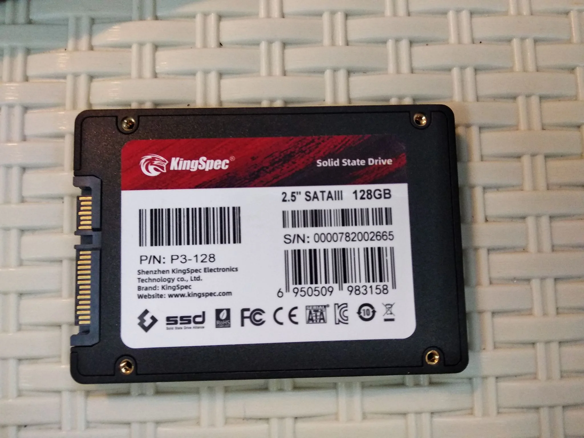 SSD накопитель Kingspec 2.5 128 Гб SATA III P3-128