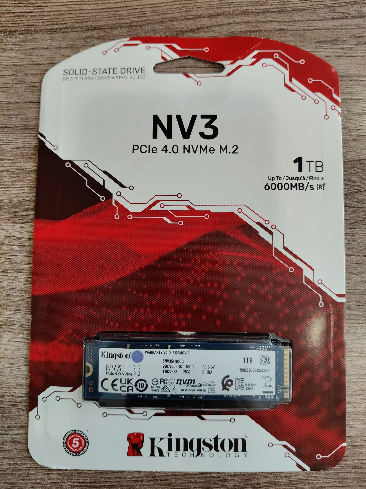 SSD накопитель Kingston M.2 NV3 1000GB PCIe 4.0 (SNV3SM3/1T0)