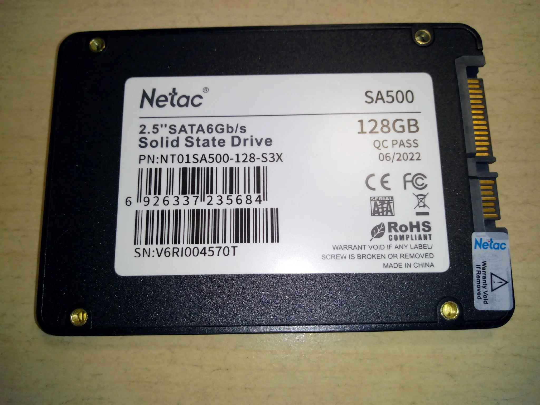 SSD накопитель Netac 2.5 SA500 128 Гб SATA III NT01SA500-128-S3X