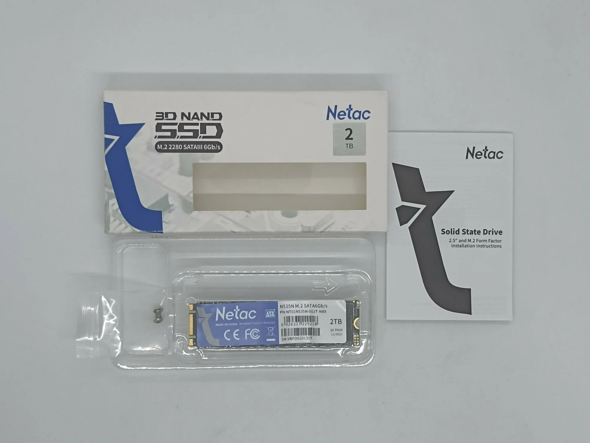 SSD накопитель Netac M.2 N535N 2000 Гб SATA III NT01N535N-002T-N8X