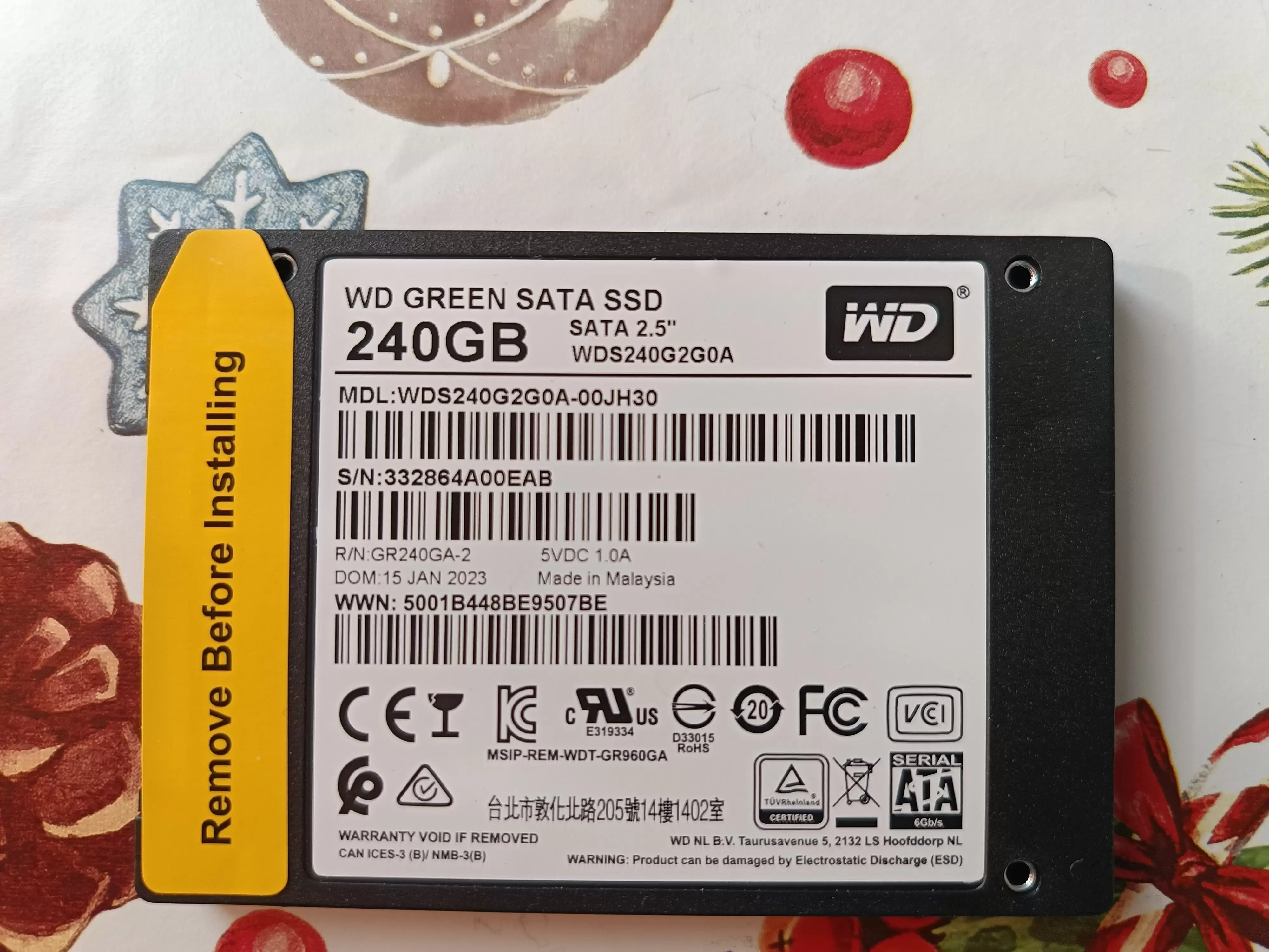 SSD накопитель Western Digital Original SATA III 2Tb WDS200T2G0A Green 2.5"