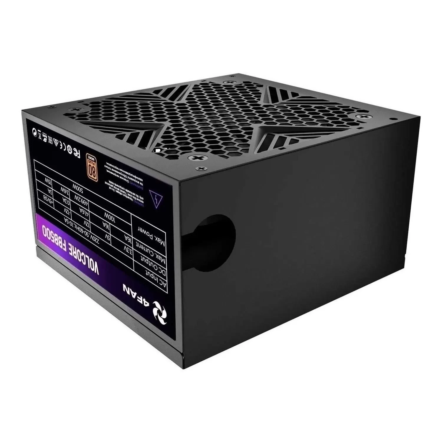 Блок питания 4FAN Volcore FBB500 80+ Bronze 500W Black DC to DC