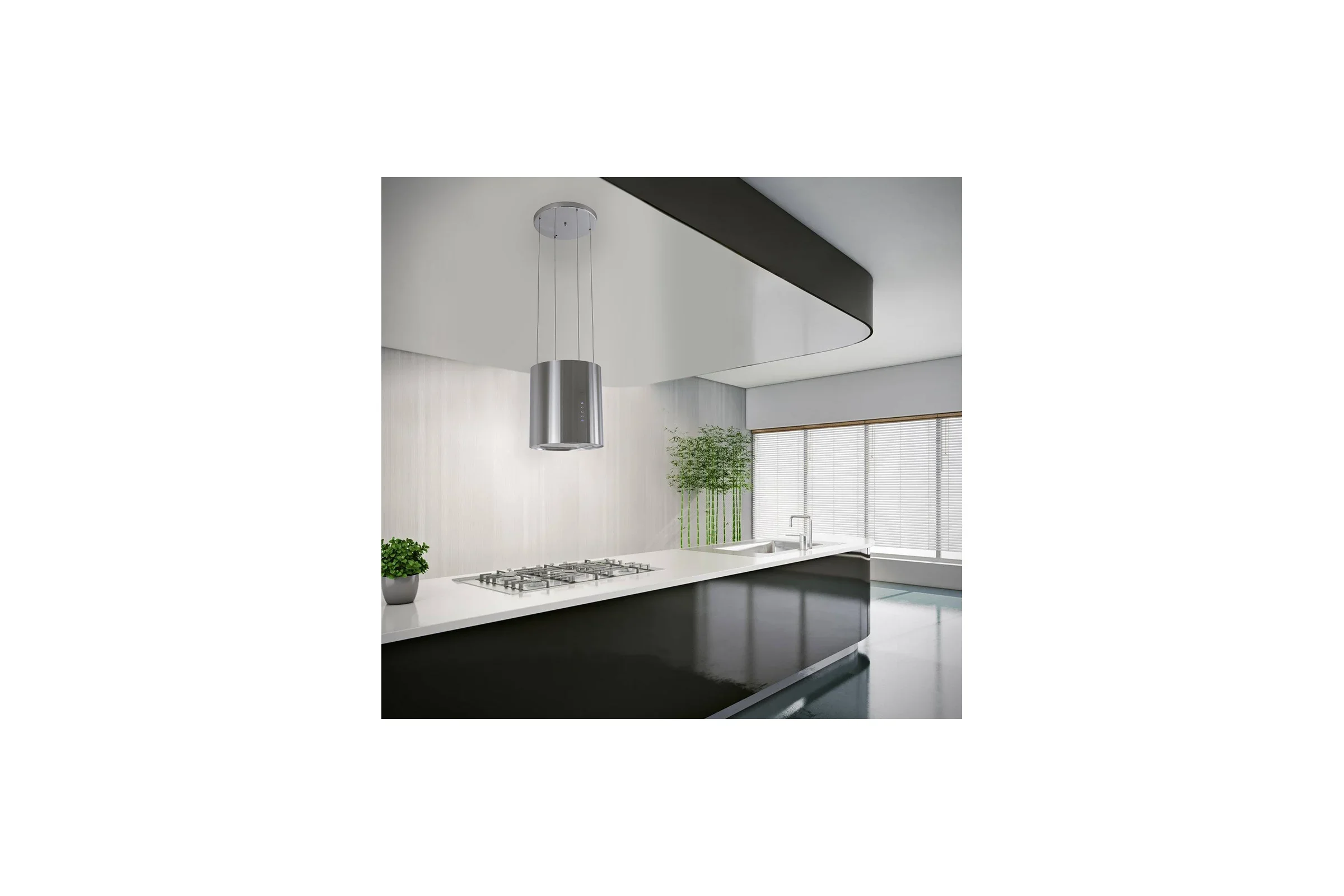 Вытяжка каминная MBS Petunia 135 Island Inox нержавеющая сталь управление: кнопочное (1 мотор)