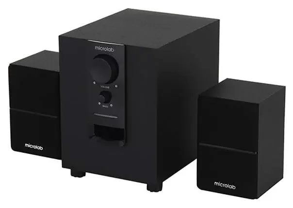 Колонки MICROLAB M-106BT черный 2,5 Вт x2 + 5 Вт, Гармонические искажения: < 0,5% (1 Вт 1 кГц), Частотная характеристика: 35 Гц - 20 кГц, Отношение си