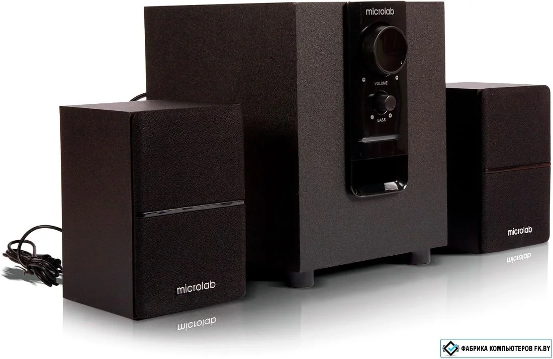 Колонки MICROLAB M-106BT черный 2,5 Вт x2 + 5 Вт, Гармонические искажения: < 0,5% (1 Вт 1 кГц), Частотная характеристика: 35 Гц - 20 кГц, Отношение си