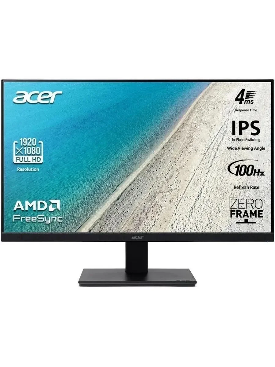 Монитор 21.5" Acer V227QE3bipv IPS 1920x1080, 100 Гц, 4 мс, 16:9, 250 кд/м2, 1xHDMI, 1хDP, 1xVGA, черный