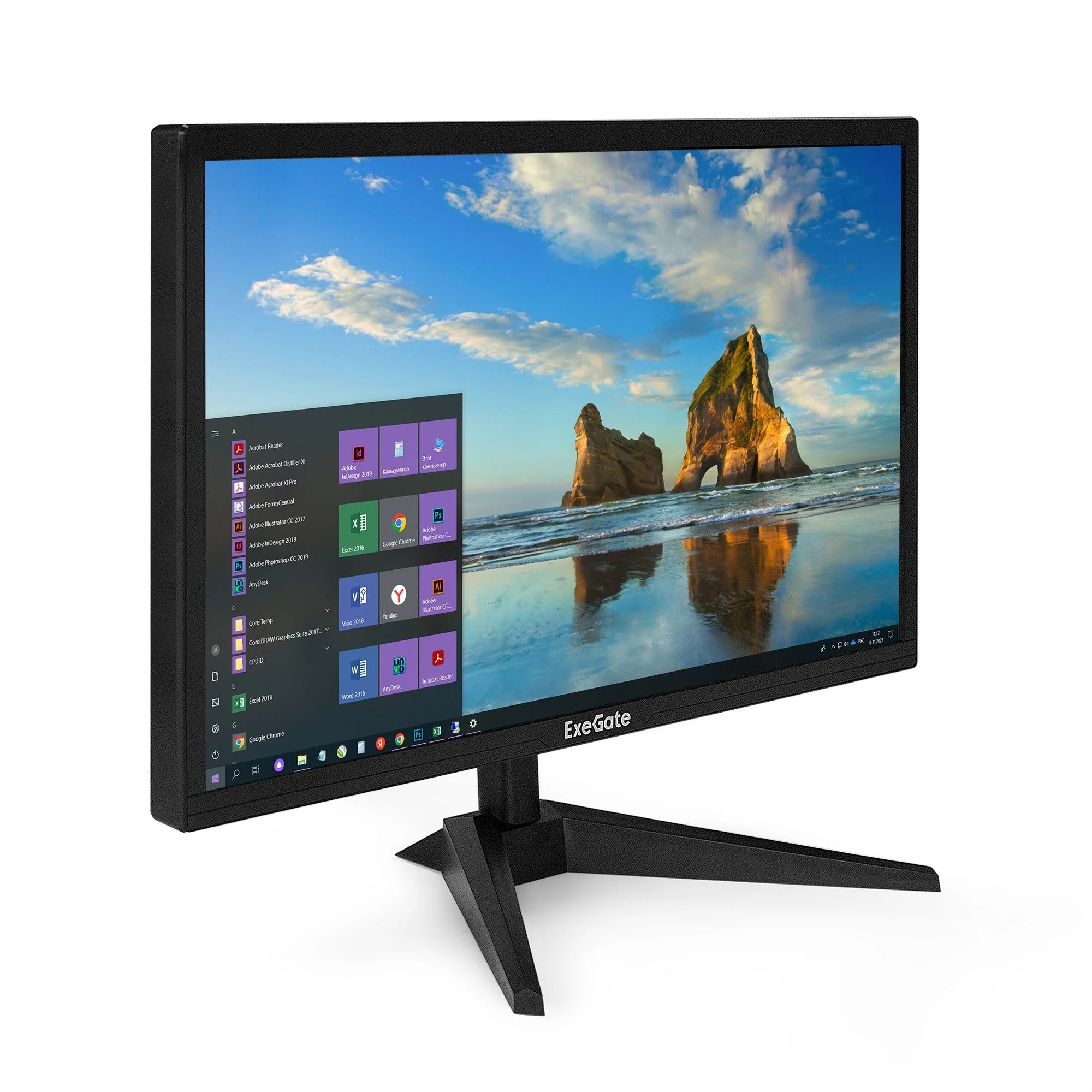 Монитор 21.5" ExeGate EB2200 TN 1920x1080, 60 Гц, 5 мс, 16:9, 200 кд/м², 1xHDMI, 1xD-Sub, черный