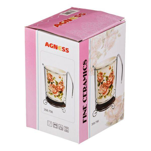 ARTI-M ПОДСТАВКА ПОД КУХОННЫЕ ПРИБОРЫ "КОРЕЙСКАЯ РОЗА" 10,5*10,5*16 СМ