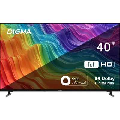 Телевизор LED 40" Digma DM-LED40SBB33 Smart Яндекс.ТВ Frameless Metal черный/FULL HD/DVB-T/60Hz/DVB-