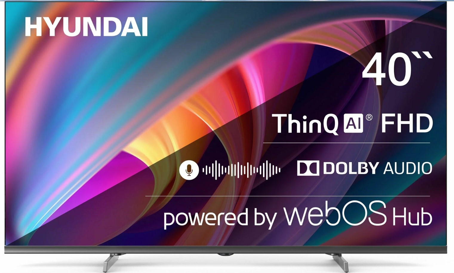 Телевизор LED 40" Hyundai H-LED40BS5100 Smart WebOS Frameless Metal черный/серый/FULL HD/DVB-T/60Hz/