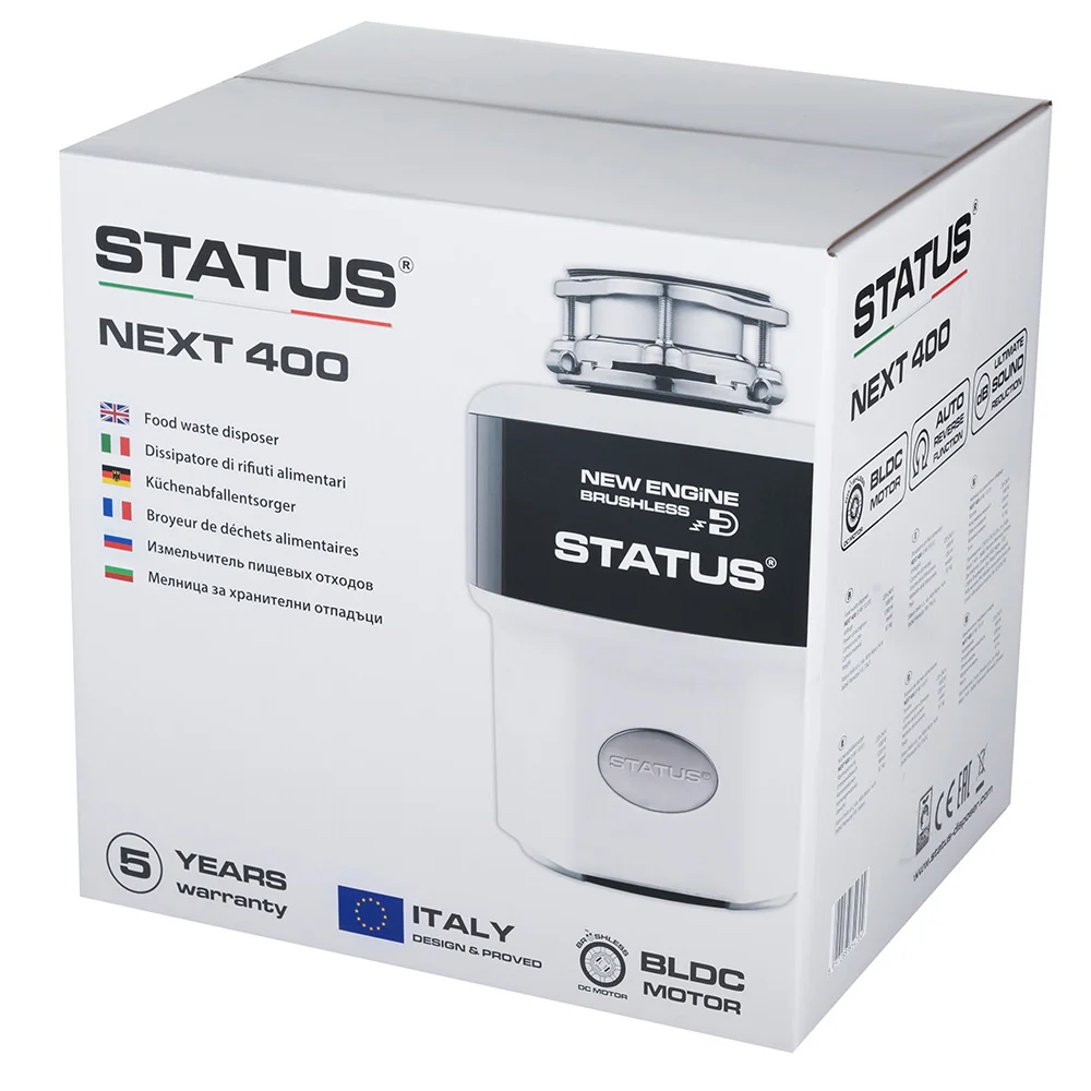 Измельчитель пищевых отходов Status NEXT 400 Белый, черный металлик (09811001)