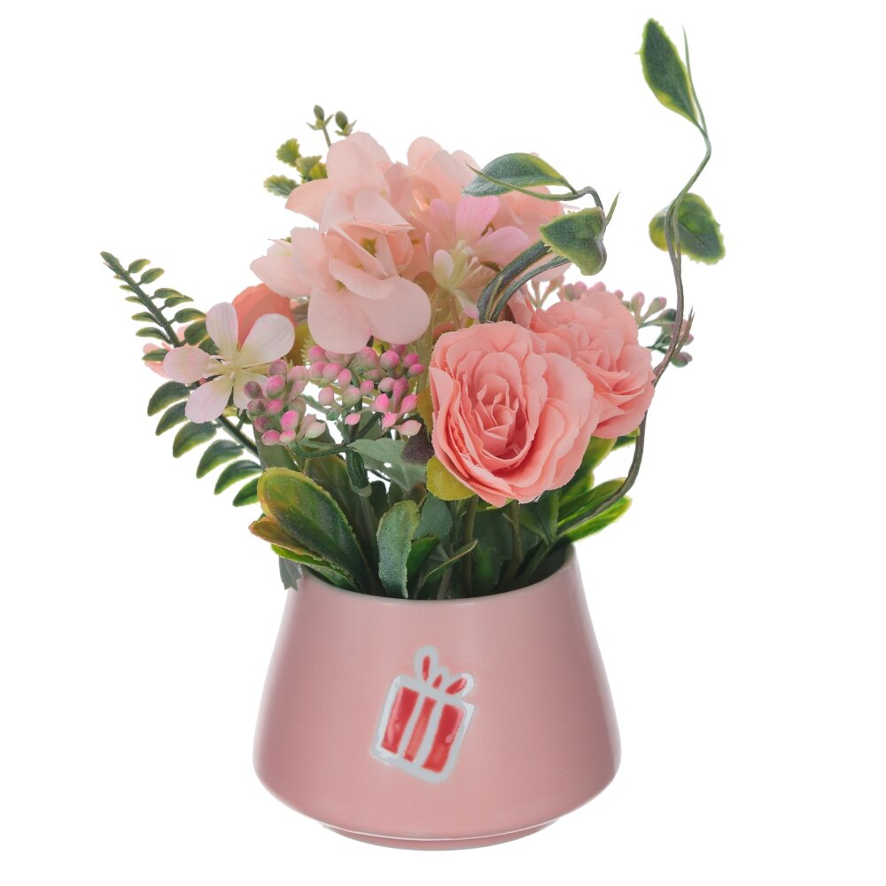 РЕМЕКО Цветочная композиция, L19 W15,5 H20,5 см, 4в.