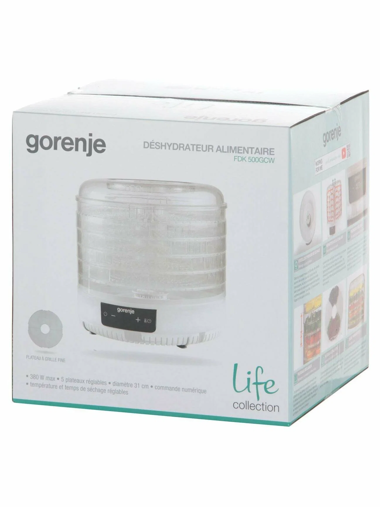 Электросушка Gorenje FDK500GCW 5 поддонов, конвективная, дисплей