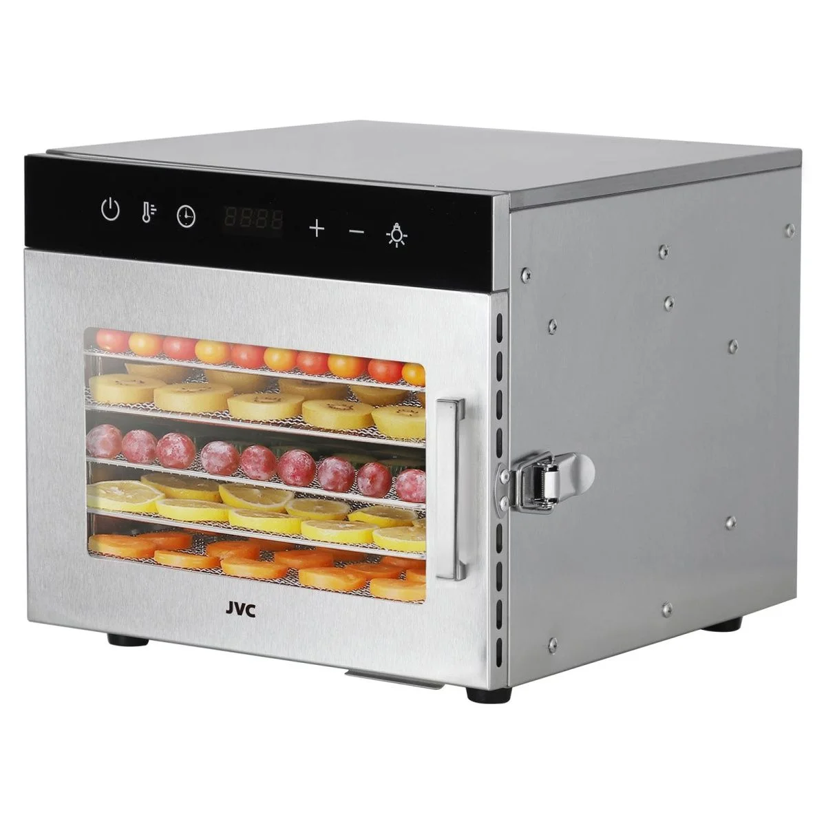 Электросушка JVC JK-FD802  500Вт, 6 лотков, 5 кг фруктов при сушке. вентилятор, сенсор. дисплей.