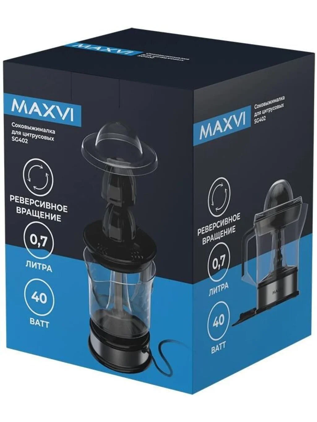 Соковыжималка Maxvi SG402 silver-black