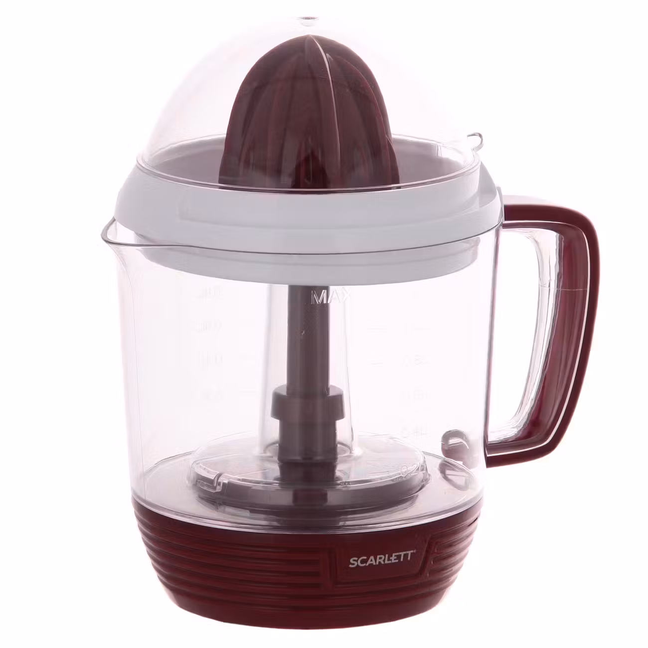 Соковыжималка цитрусовая Scarlett SC-JE50C08 25Вт рез.сок.:1200мл. красный/белый
