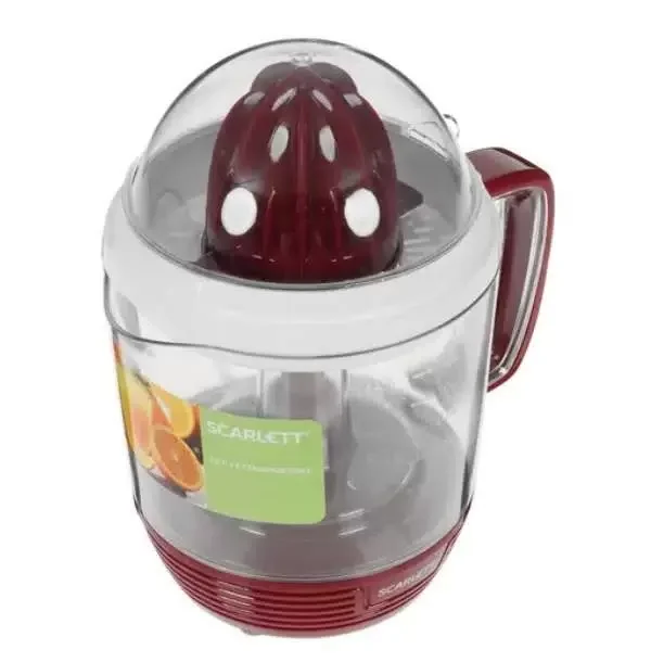 Соковыжималка цитрусовая Scarlett SC-JE50C08 25Вт рез.сок.:1200мл. красный/белый