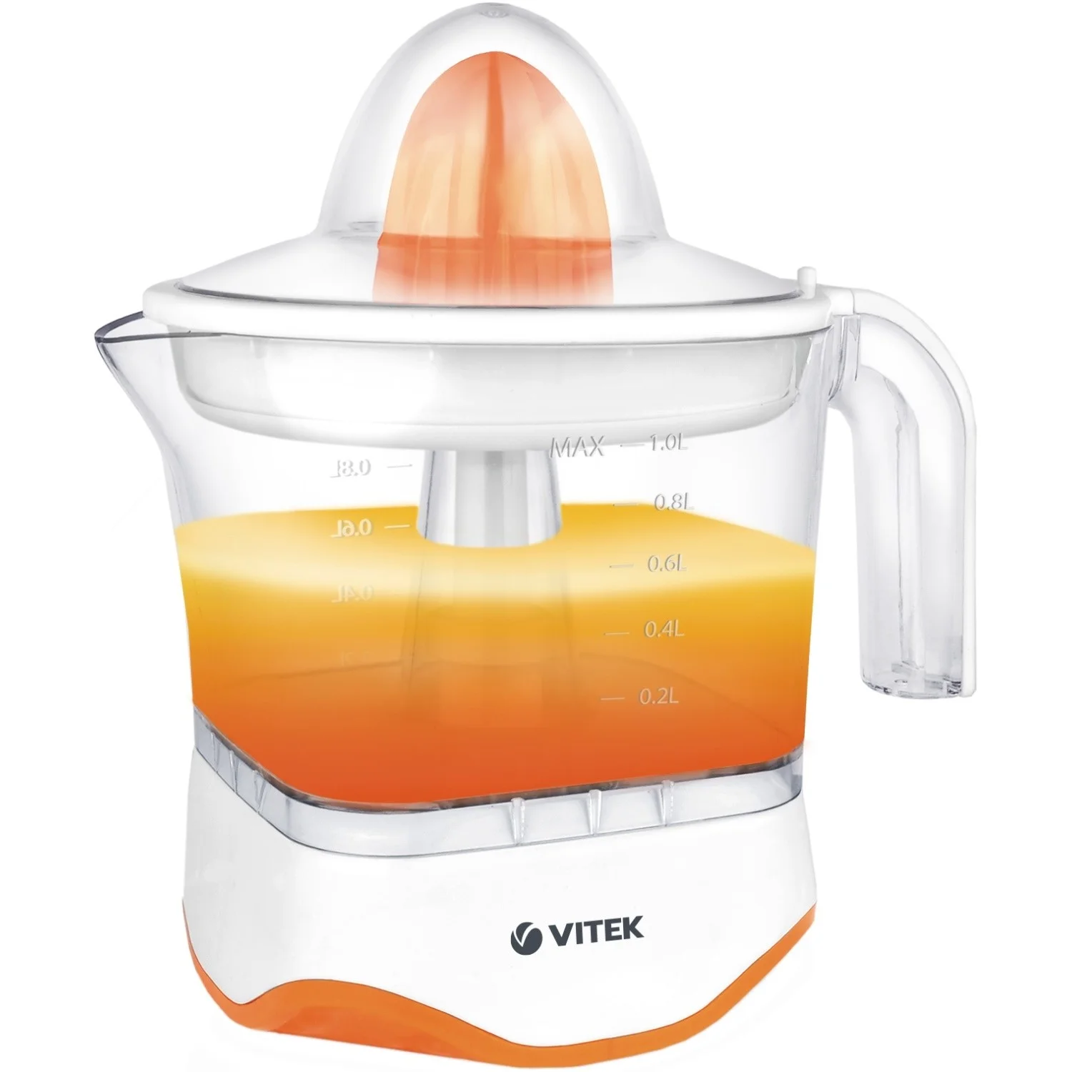Соковыжималка цитрусовая Vitek VT-3669 25Вт рез.сок.:700мл. стальной/черный