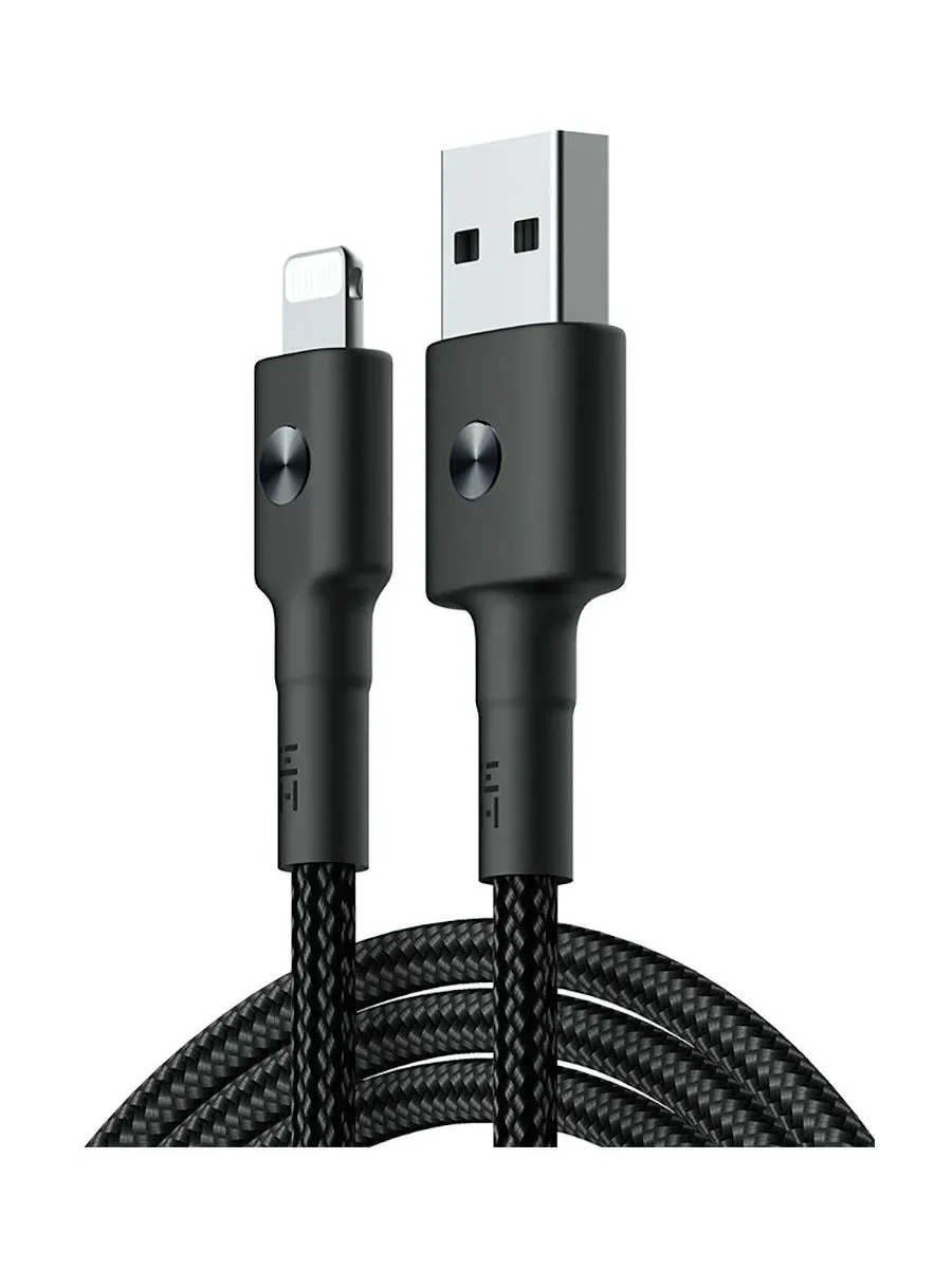 Кабель для цифровой техники и смартфонов Xiaomi USB/Lightning ZMI MFi, 100 см, 2.4 A, 12 Вт, материал оплетки Braided PP (AL805/AL803 Black)