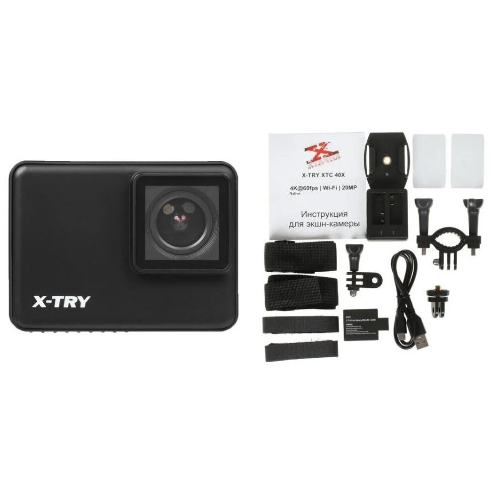 Цифровая видеокамера X-TRY XTC403 REAL 4K/60FPS WDR WiFi BATTERY