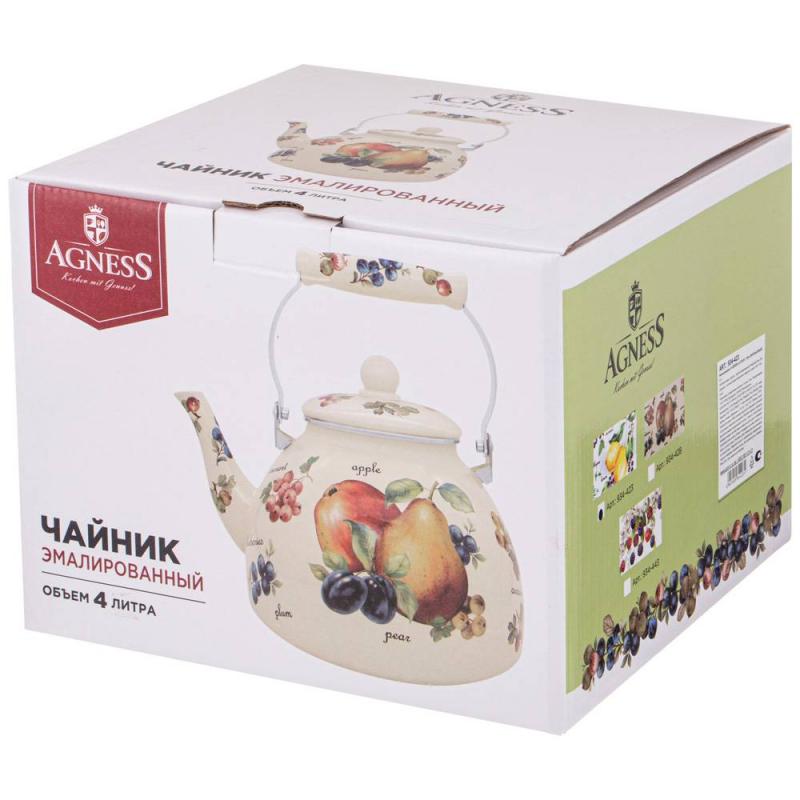 ARTI-M ЧАЙНИК AGNESS  ЭМАЛИРОВАННЫЙ СЕРИЯ "ФРУКТЫ" 4 Л