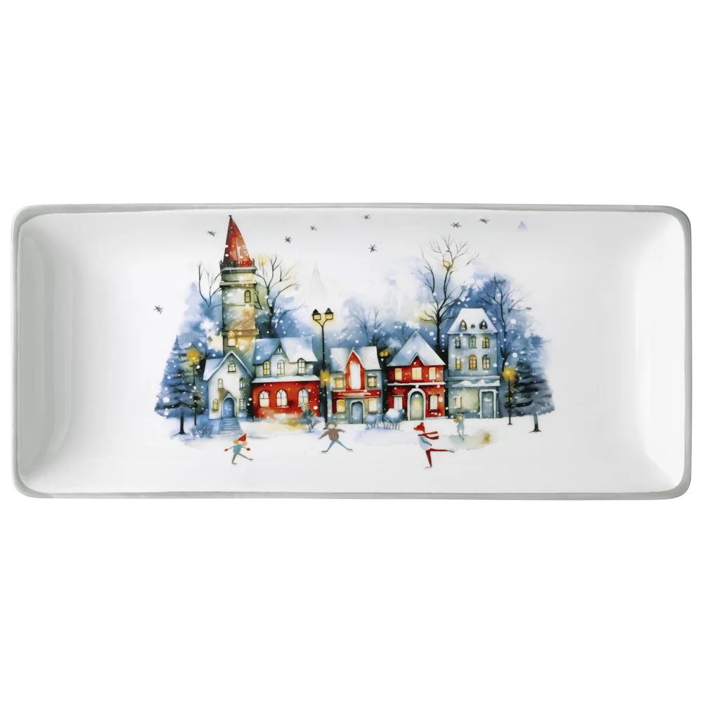 БЛЮДО СЕРВИРОВОЧНОЕ AGNESS "С НОВЫМ ГОДОМ!" 28*12*3 СМ