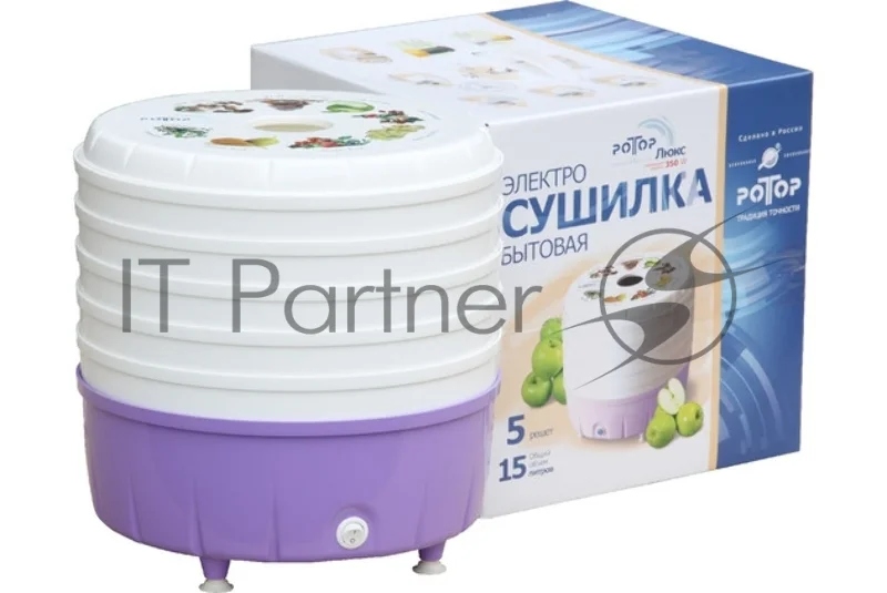 Сушилка для овощей и фруктов Ротор Люкс СШ-023 5под. 350 Вт, белый
