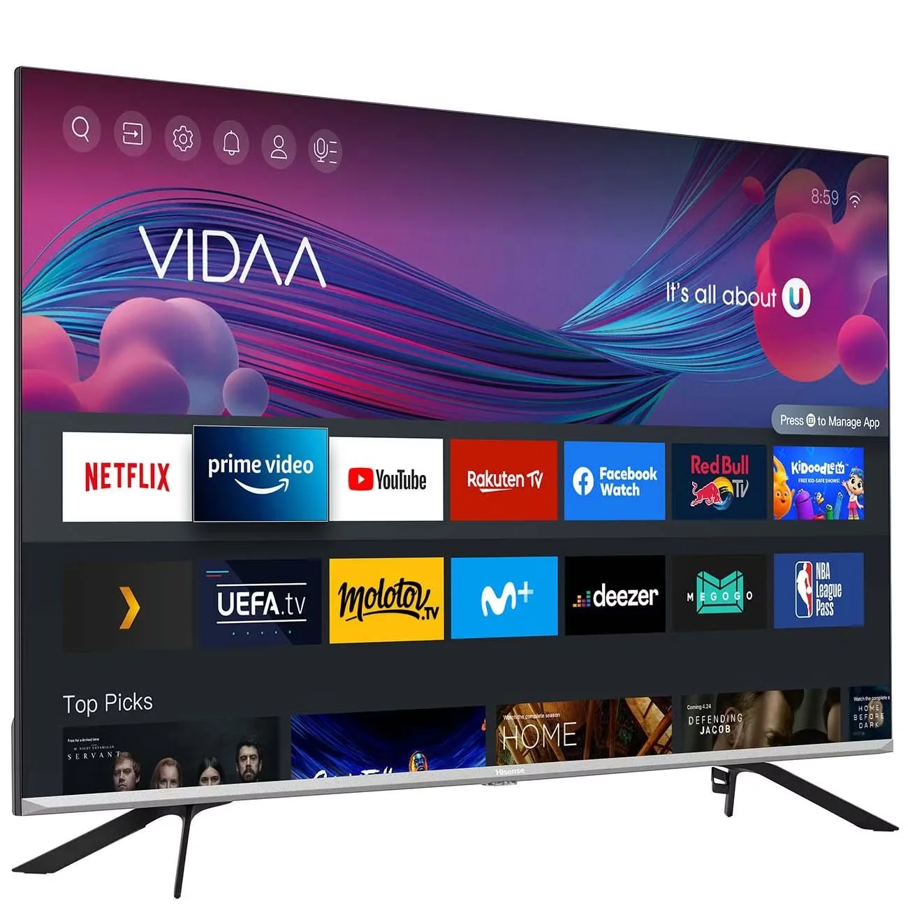 Телевизор QLED Hisense 55" 55UR8S черный 4K Ultra HD 60Hz DVB-T DVB-T2 DVB-C DVB-S DVB-S2 USB WiFi Smart TV (RUS)