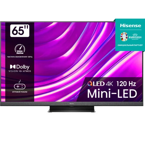 Телевизор QLED Hisense 65" 65UR8S угольно-серый 4K Ultra HD 144Hz DVB-T DVB-T2 DVB-C DVB-S DVB-S2 USB WiFi Smart TV