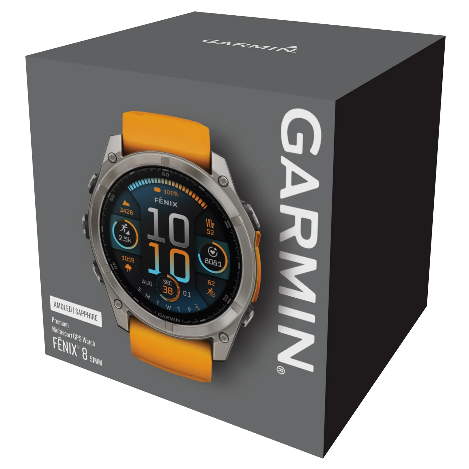 Смарт-часы Garmin Fenix 8 Pro 51mm AMOLED 1.4" AMOLED корп.серебристый рем.желтый (010-03199-11)