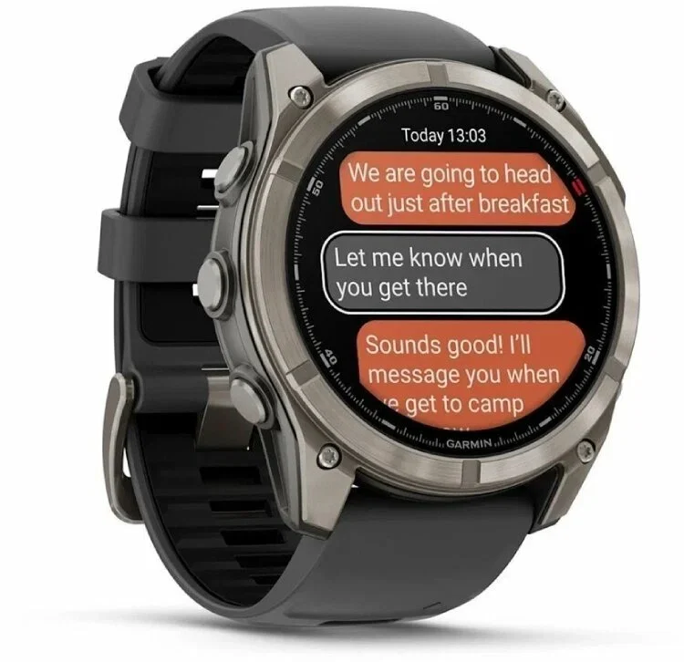 Смарт-часы Garmin Fenix 8 Pro 51mm AMOLED 1.4" AMOLED корп.серебристый рем.желтый (010-03199-11)
