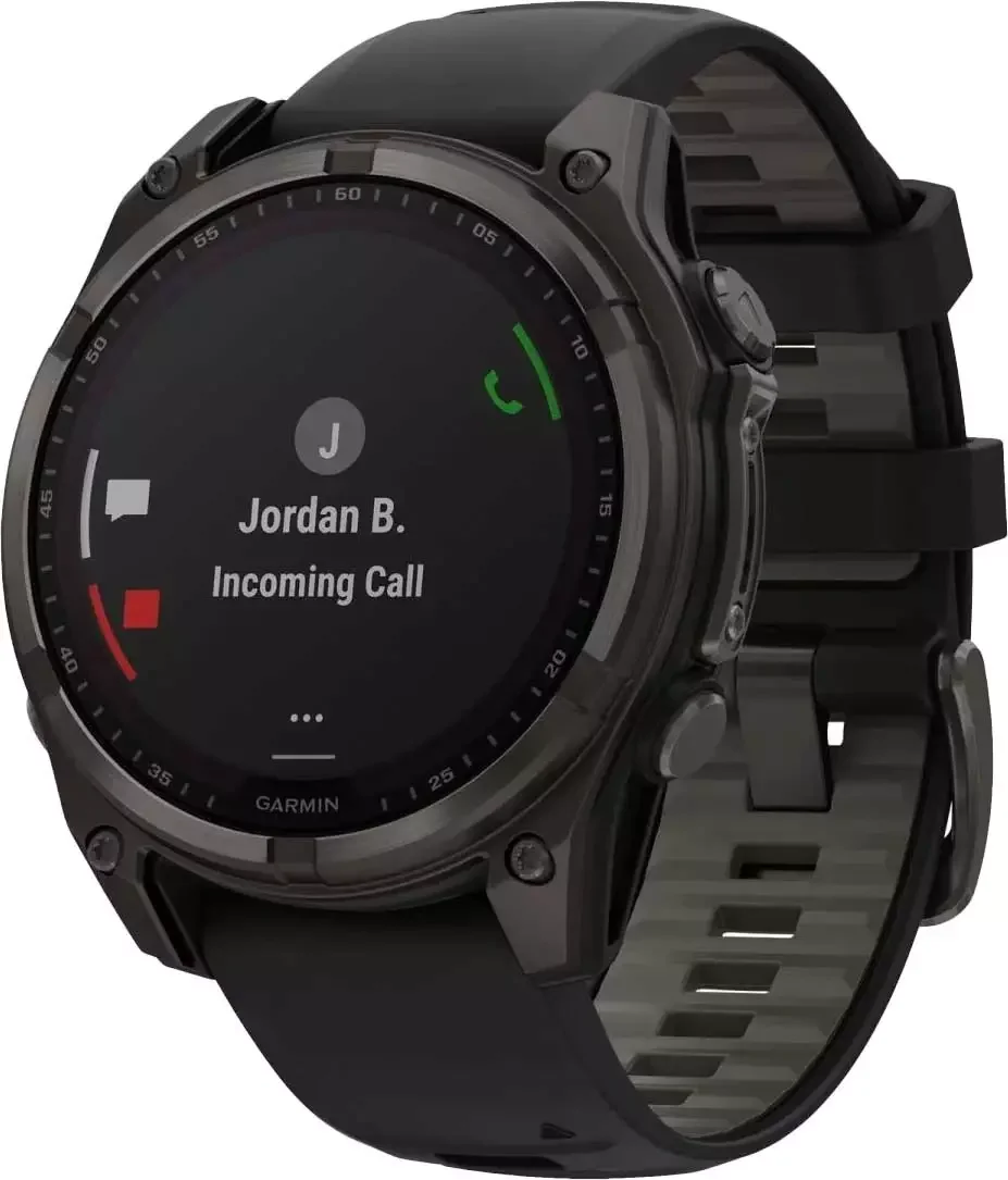Смарт-часы Garmin Fenix 8 Solar Sapphire 47мм 1.3" корп.серый рем.черный (010-02906-11)