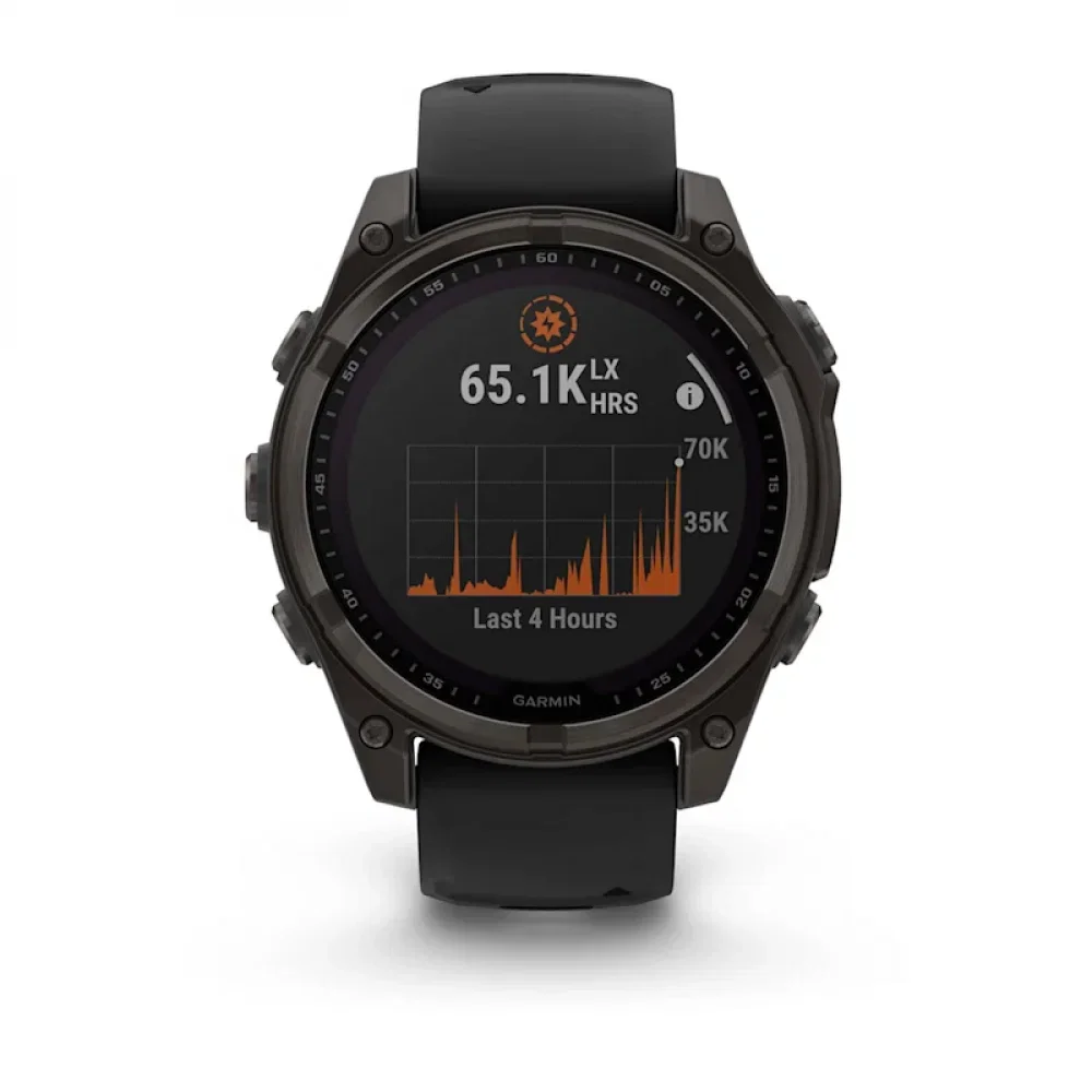 Смарт-часы Garmin Fenix 8 Solar Sapphire 47мм 1.3" корп.серый рем.черный (010-02906-11)
