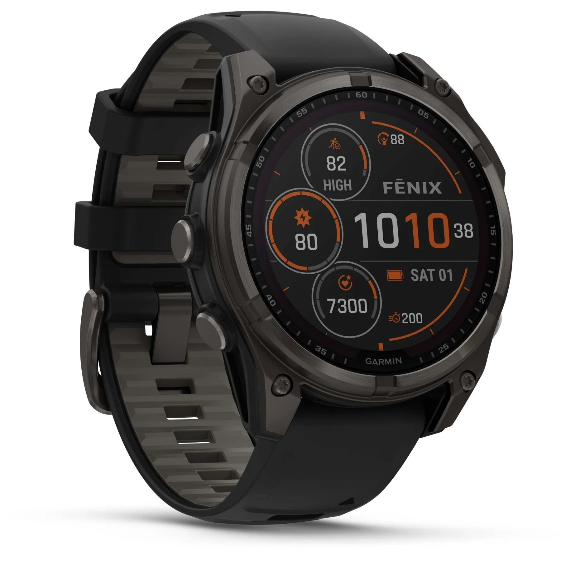 Смарт-часы Garmin Fenix 8 Solar Sapphire 47мм 1.3" корп.серый рем.черный (010-02906-11)