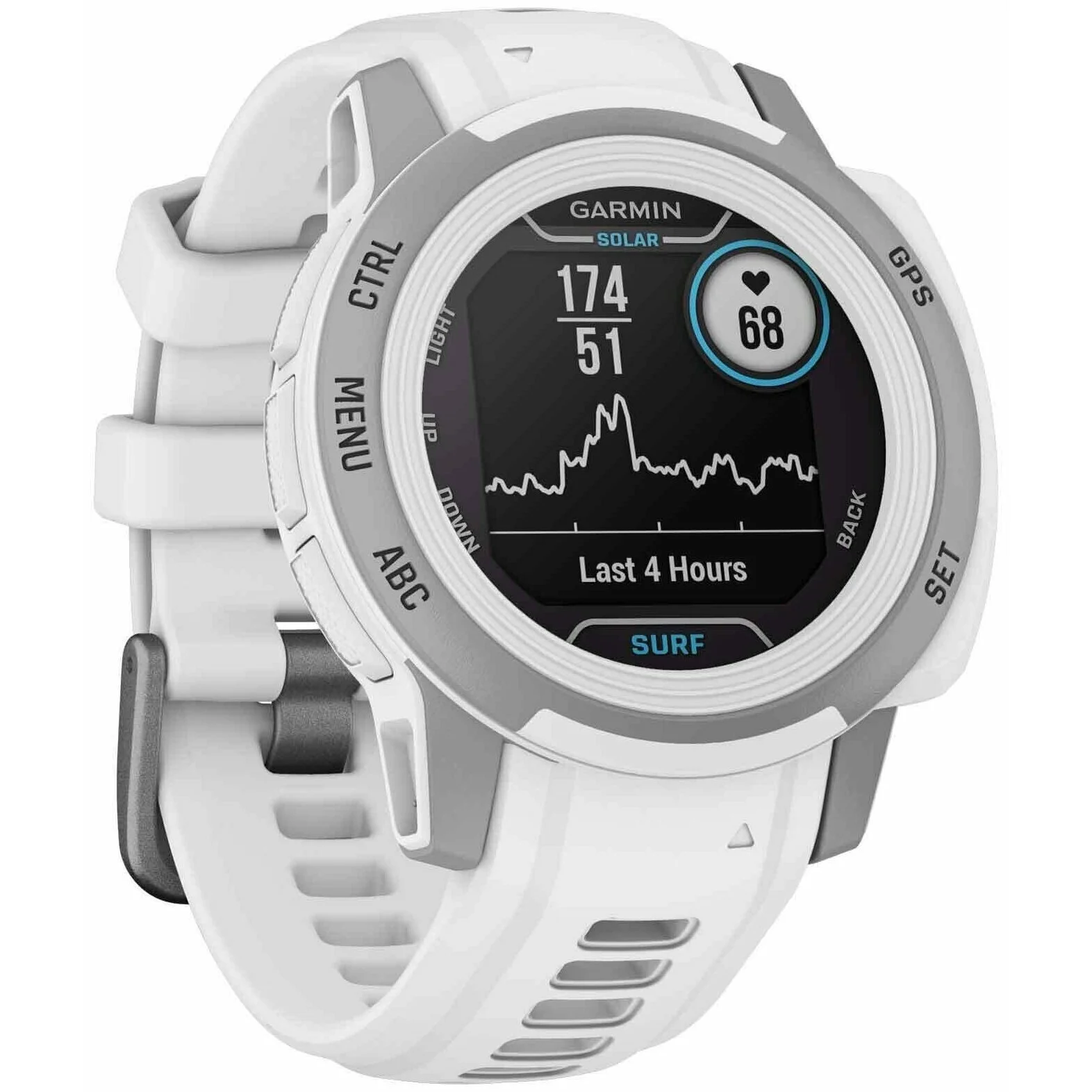 Смарт-часы Garmin Instinct 2s Solar 40мм 1.2" AMOLED корп.черный/белый рем.белый (010-02564-03)