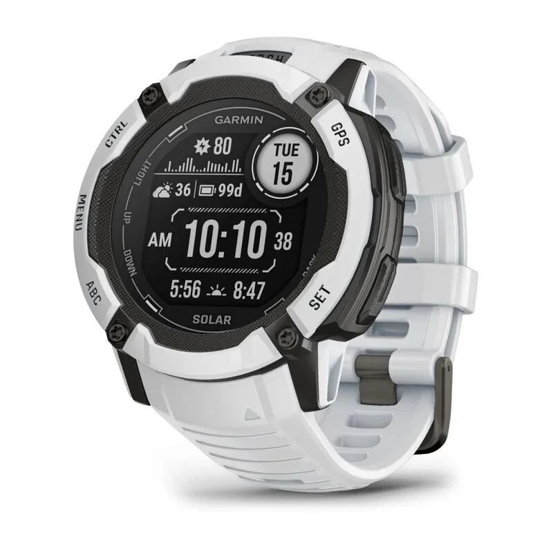 Смарт-часы Garmin Instinct 2X Solar 50мм 1" MIP корп.белый/черный рем.белый (010-02805-04)