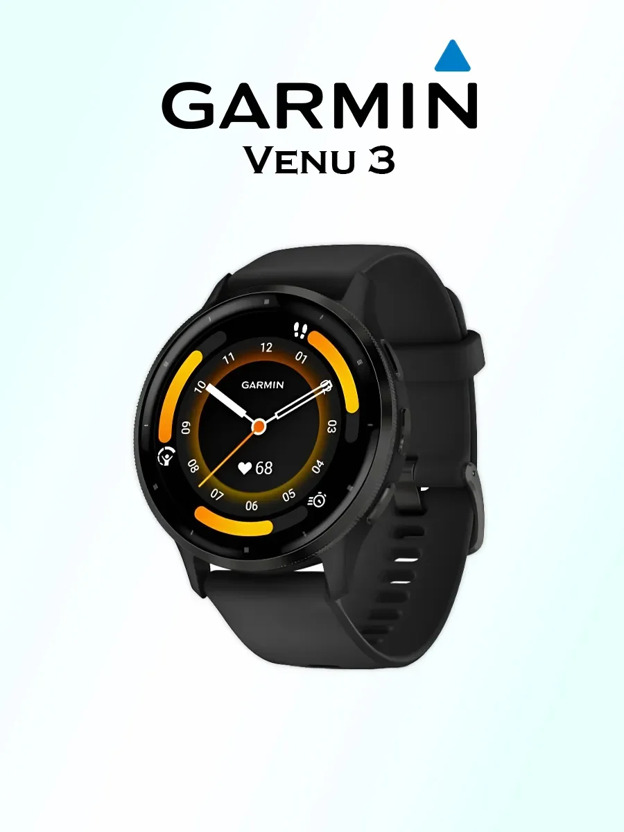 Смарт-часы Garmin Venu 3 35.4мм 1.4" AMOLED корп.черный рем.черный разм.брасл.:135-200мм (010-02784-01)