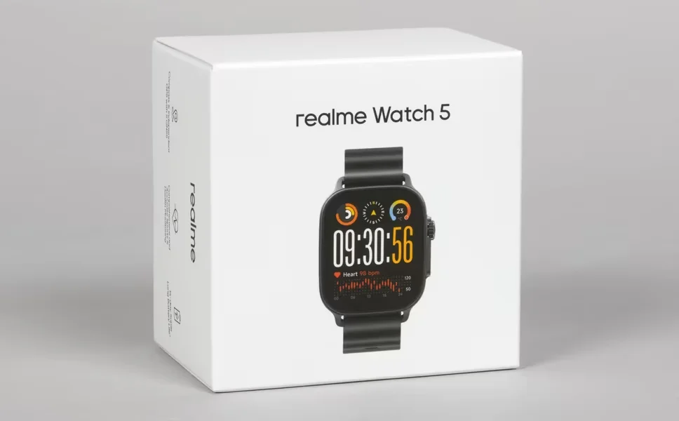 Смарт-часы Realme Watch 5 22мм 1.97" AMOLED корп.черный рем.черный разм.брасл.:160-230мм (RMW2501)